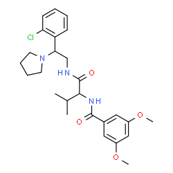 ChemSpider 2D Image | N-(1-{[2-(2-Chlorophenyl)-2-(1-pyrrolidinyl)ethyl]amino}-3-methyl-1-oxo-2-butanyl)-3,5-dimethoxybenzamide | C26H34ClN3O4