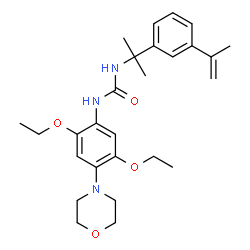 ChemSpider 2D Image | 1-[2,5-Diethoxy-4-(4-morpholinyl)phenyl]-3-[2-(3-isopropenylphenyl)-2-propanyl]urea | C27H37N3O4