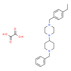 ChemSpider 2D Image | 1-(1-Benzyl-4-piperidinyl)-4-(4-ethylbenzyl)piperazine ethanedioate (1:1) | C27H37N3O4