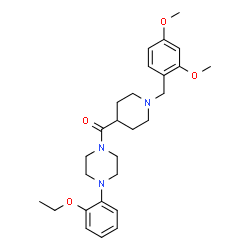 ChemSpider 2D Image | [1-(2,4-Dimethoxybenzyl)-4-piperidinyl][4-(2-ethoxyphenyl)-1-piperazinyl]methanone | C27H37N3O4