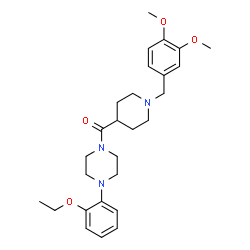 ChemSpider 2D Image | [1-(3,4-Dimethoxybenzyl)-4-piperidinyl][4-(2-ethoxyphenyl)-1-piperazinyl]methanone | C27H37N3O4