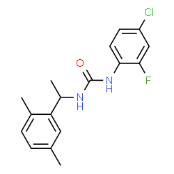 ChemSpider 2D Image | 1-(4-Chloro-2-fluorophenyl)-3-[1-(2,5-dimethylphenyl)ethyl]urea | C17H18ClFN2O
