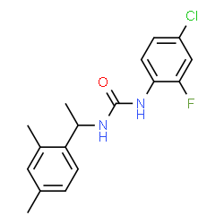 ChemSpider 2D Image | 1-(4-Chloro-2-fluorophenyl)-3-[1-(2,4-dimethylphenyl)ethyl]urea | C17H18ClFN2O