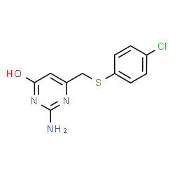 ChemSpider 2D Image | 2-amino-6-(((4-chlorophenyl)thio)methyl)pyrimidin-4-ol | C11H10ClN3OS