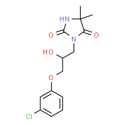 ChemSpider 2D Image | 3-[3-(3-Chlorophenoxy)-2-hydroxypropyl]-5,5-dimethyl-2,4-imidazolidinedione | C14H17ClN2O4