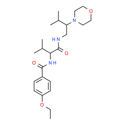 ChemSpider 2D Image | 4-Ethoxy-N-(3-methyl-1-{[3-methyl-2-(4-morpholinyl)butyl]amino}-1-oxo-2-butanyl)benzamide | C23H37N3O4