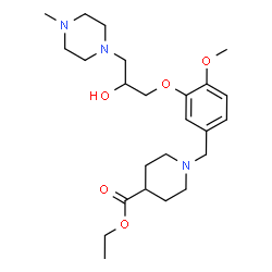 ChemSpider 2D Image | Ethyl 1-{3-[2-hydroxy-3-(4-methyl-1-piperazinyl)propoxy]-4-methoxybenzyl}-4-piperidinecarboxylate | C24H39N3O5