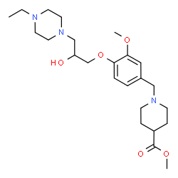 ChemSpider 2D Image | Methyl 1-{4-[3-(4-ethyl-1-piperazinyl)-2-hydroxypropoxy]-3-methoxybenzyl}-4-piperidinecarboxylate | C24H39N3O5