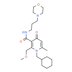 ChemSpider 2D Image | 1-(Cyclohexylmethyl)-2-(methoxymethyl)-6-methyl-N-[3-(4-morpholinyl)propyl]-4-oxo-1,4-dihydro-3-pyridinecarboxamide | C23H37N3O4