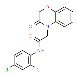 ChemSpider 2D Image | N-(2,4-Dichlorophenyl)-2-(3-oxo-2,3-dihydro-4H-1,4-benzoxazin-4-yl)acetamide | C16H12Cl2N2O3