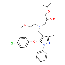 ChemSpider 2D Image | 1-[{[5-(4-Chlorophenoxy)-3-methyl-1-phenyl-1H-pyrazol-4-yl]methyl}(2-methoxyethyl)amino]-3-isopropoxy-2-propanol | C26H34ClN3O4