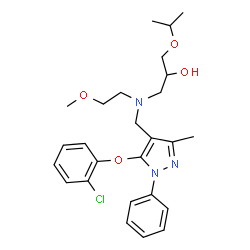 ChemSpider 2D Image | 1-[{[5-(2-Chlorophenoxy)-3-methyl-1-phenyl-1H-pyrazol-4-yl]methyl}(2-methoxyethyl)amino]-3-isopropoxy-2-propanol | C26H34ClN3O4