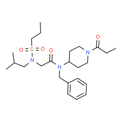 ChemSpider 2D Image | N-Benzyl-N~2~-isobutyl-N-(1-propionyl-4-piperidinyl)-N~2~-(propylsulfonyl)glycinamide | C24H39N3O4S