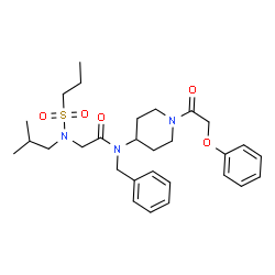 ChemSpider 2D Image | N-Benzyl-N~2~-isobutyl-N-[1-(phenoxyacetyl)-4-piperidinyl]-N~2~-(propylsulfonyl)glycinamide | C29H41N3O5S