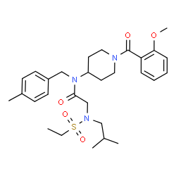 ChemSpider 2D Image | N~2~-(Ethylsulfonyl)-N~2~-isobutyl-N-[1-(2-methoxybenzoyl)-4-piperidinyl]-N-(4-methylbenzyl)glycinamide | C29H41N3O5S
