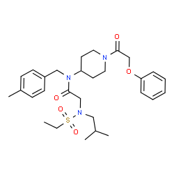 ChemSpider 2D Image | N~2~-(Ethylsulfonyl)-N~2~-isobutyl-N-(4-methylbenzyl)-N-[1-(phenoxyacetyl)-4-piperidinyl]glycinamide | C29H41N3O5S
