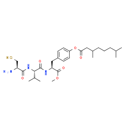 ChemSpider 2D Image | Methyl L-cysteinyl-L-valyl-O-(3,7-dimethyloctanoyl)-L-tyrosinate | C28H45N3O6S