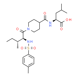 ChemSpider 2D Image | N-[(1-{N-[(4-Methylphenyl)sulfonyl]-L-alloisoleucyl}-4-piperidinyl)carbonyl]-L-leucine | C25H39N3O6S