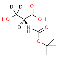 ChemSpider 2D Image | N-(tert-Butoxycarbonyl)-L-(2,3,3-~2~H_3_)serine | C8H12D3NO5