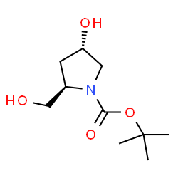 ChemSpider 2D Image | 1-N-BOC-(2R,4S)-4-HYDROXY-2-(HYDROXYMETHYL) PYRROLIDINE | C10H19NO4