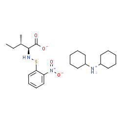ChemSpider 2D Image | N-Cyclohexylcyclohexanaminium (2S,3S)-3-methyl-2-{[(2-nitrophenyl)sulfanyl]amino}pentanoate | C24H39N3O4S