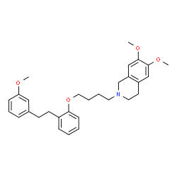 ChemSpider 2D Image | 6,7-Dimethoxy-2-(4-{2-[2-(3-methoxyphenyl)ethyl]phenoxy}butyl)-1,2,3,4-tetrahydroisoquinoline | C30H37NO4