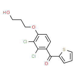 ChemSpider 2D Image | [2,3-DICHLORO-4-(3-HYDROXYPROPOXY)PHENYL]-2-THIENYLMETHANONE | C14H12Cl2O3S