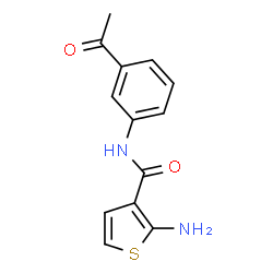 ChemSpider 2D Image | N-(3-Acetylphenyl)-2-amino-3-thiophenecarboxamide | C13H12N2O2S