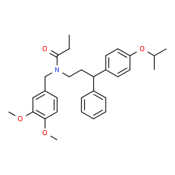 ChemSpider 2D Image | N-(3,4-Dimethoxybenzyl)-N-[3-(4-isopropoxyphenyl)-3-phenylpropyl]propanamide | C30H37NO4