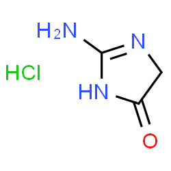 ChemSpider 2D Image | 2-Amino-1,5-dihydro-4H-imidazol-4-one hydrochloride (1:1) | C3H6ClN3O