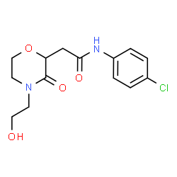 ChemSpider 2D Image | N-(4-Chlorophenyl)-2-[4-(2-hydroxyethyl)-3-oxo-2-morpholinyl]acetamide | C14H17ClN2O4