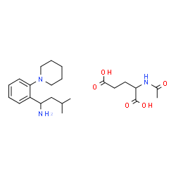 ChemSpider 2D Image | 3-METHYL-1-(2-PIPERIDINOPHENYL)-1-BUTYLAMINE, (S)-, N-ACETYL-L-GLUTAMATE | C23H37N3O5