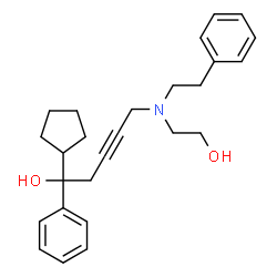 ChemSpider 2D Image | 1-Cyclopentyl-5-[(2-hydroxyethyl)(2-phenylethyl)amino]-1-phenyl-3-pentyn-1-ol | C26H33NO2