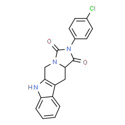 ChemSpider 2D Image | 2-(4-Chlorophenyl)-5,6,11,11a-tetrahydro-1H-imidazo[1',5':1,6]pyrido[3,4-b]indole-1,3(2H)-dione | C19H14ClN3O2