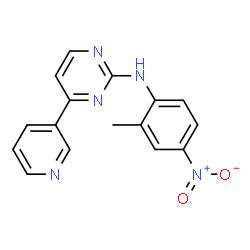 ChemSpider 2D Image | N-(2-Methyl-4-nitrophenyl)-4-(3-pyridinyl)-2-pyrimidinamine | C16H13N5O2