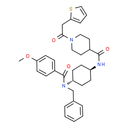 ChemSpider 2D Image | N-{trans-4-[Benzyl(4-methoxybenzoyl)amino]cyclohexyl}-1-(2-thienylacetyl)-4-piperidinecarboxamide | C33H39N3O4S