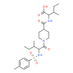 ChemSpider 2D Image | N-[(1-{N-[(4-Methylphenyl)sulfonyl]isoleucyl}-4-piperidinyl)carbonyl]isoleucine | C25H39N3O6S