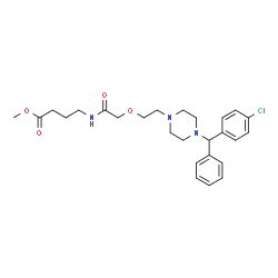 ChemSpider 2D Image | Methyl 4-{[(2-{4-[(4-chlorophenyl)(phenyl)methyl]-1-piperazinyl}ethoxy)acetyl]amino}butanoate | C26H34ClN3O4