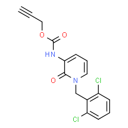 ChemSpider 2D Image | 2-Propyn-1-yl [1-(2,6-dichlorobenzyl)-2-oxo-1,2-dihydro-3-pyridinyl]carbamate | C16H12Cl2N2O3