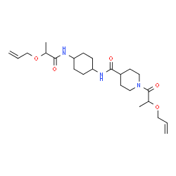 ChemSpider 2D Image | 1-[2-(Allyloxy)propanoyl]-N-(4-{[2-(allyloxy)propanoyl]amino}cyclohexyl)-4-piperidinecarboxamide | C24H39N3O5