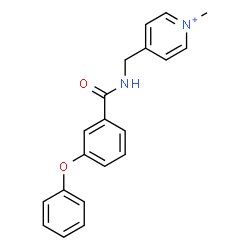 ChemSpider 2D Image | 1-Methyl-4-{[(3-phenoxybenzoyl)amino]methyl}pyridinium | C20H19N2O2