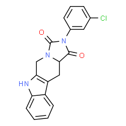 ChemSpider 2D Image | 2-(3-Chlorophenyl)-5,6,11,11a-tetrahydro-1H-imidazo[1',5':1,6]pyrido[3,4-b]indole-1,3(2H)-dione | C19H14ClN3O2