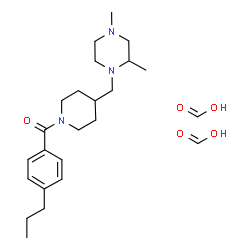 ChemSpider 2D Image | Formic acid - {4-[(2,4-dimethyl-1-piperazinyl)methyl]-1-piperidinyl}(4-propylphenyl)methanone (2:1) | C24H39N3O5