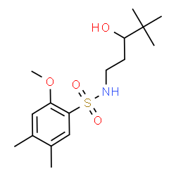 ChemSpider 2D Image | N-(3-Hydroxy-4,4-dimethylpentyl)-2-methoxy-4,5-dimethylbenzenesulfonamide | C16H27NO4S