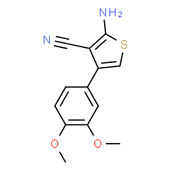 ChemSpider 2D Image | 2-Amino-4-(3,4-dimethoxyphenyl)-3-thiophenecarbonitrile | C13H12N2O2S