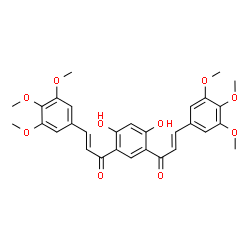ChemSpider 2D Image | (2E,2'E)-1,1'-(4,6-Dihydroxy-1,3-phenylene)bis[3-(3,4,5-trimethoxyphenyl)-2-propen-1-one] | C30H30O10