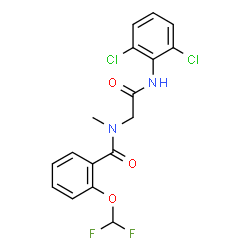 ChemSpider 2D Image | N-{2-[(2,6-Dichlorophenyl)amino]-2-oxoethyl}-2-(difluoromethoxy)-N-methylbenzamide | C17H14Cl2F2N2O3