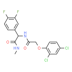 ChemSpider 2D Image | 2-{[(2,4-Dichlorophenoxy)acetyl]amino}-2-(3,4-difluorophenyl)-N-methylacetamide | C17H14Cl2F2N2O3