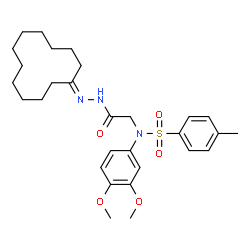 ChemSpider 2D Image | N-[2-(2-Cyclododecylidenehydrazino)-2-oxoethyl]-N-(3,4-dimethoxyphenyl)-4-methylbenzenesulfonamide | C29H41N3O5S