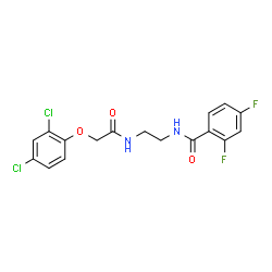 ChemSpider 2D Image | N-(2-{[(2,4-Dichlorophenoxy)acetyl]amino}ethyl)-2,4-difluorobenzamide | C17H14Cl2F2N2O3
